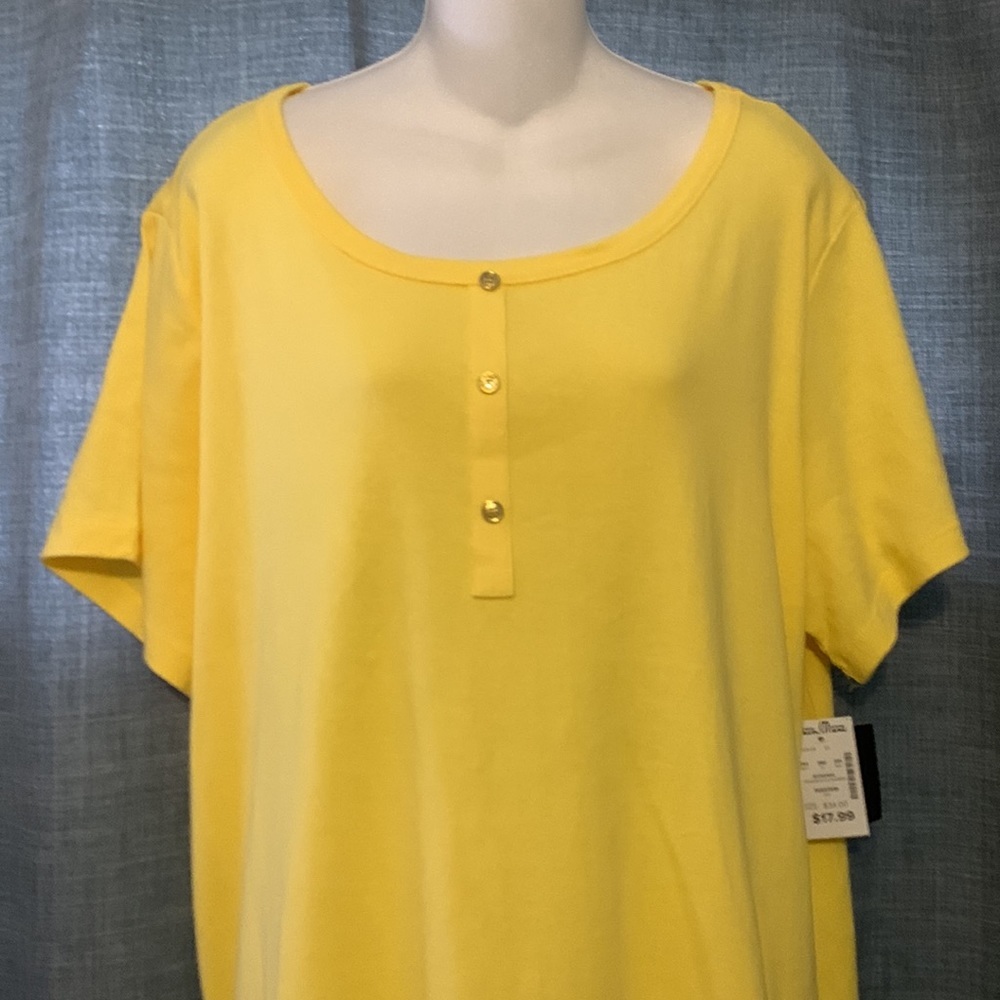 Ladies size 2X Top by Anne Klein Sport Lemon Drop Yellow NWT - Picture 2 of 5